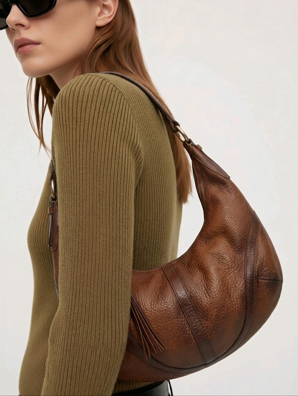 STUNNING! XL COACH ERGO SOHO LEATHER HOBO w/BRAIDED HANDLE